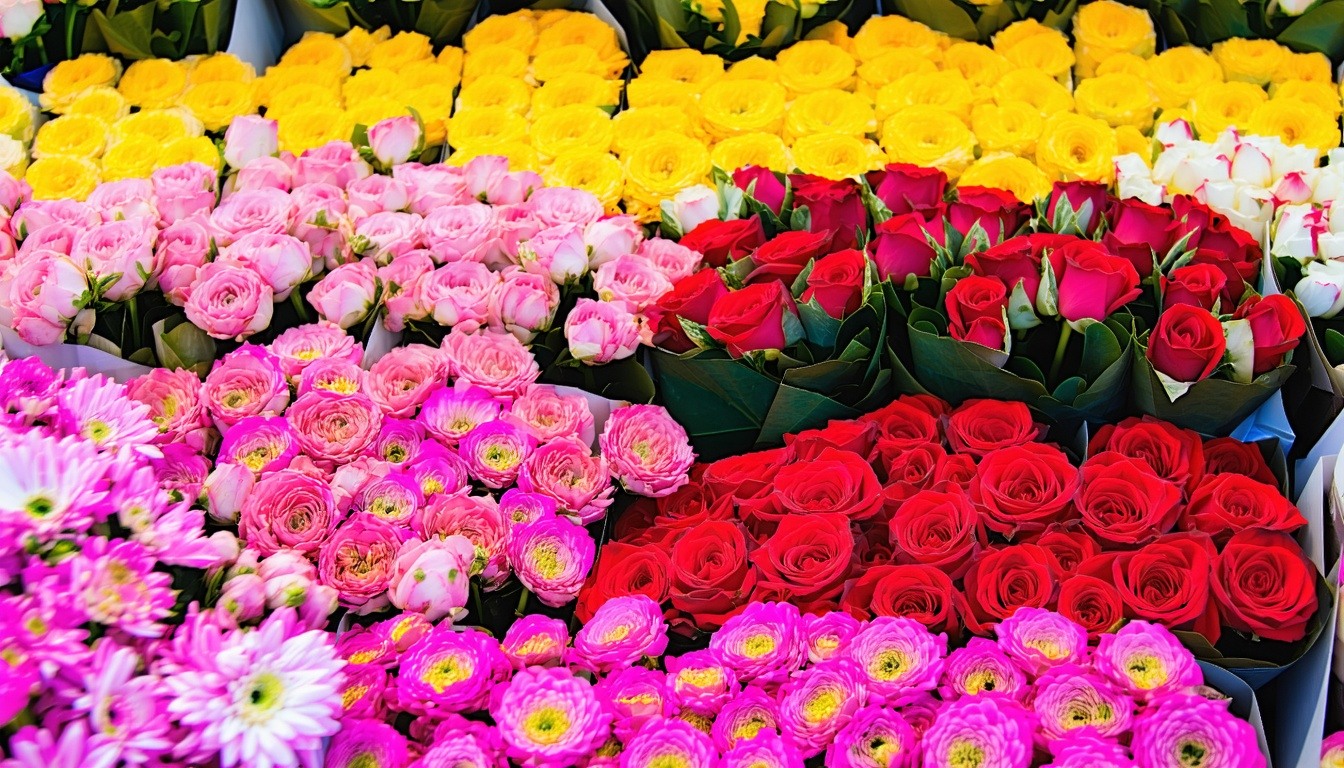 Un cargamento de flores colombianas listo para ser